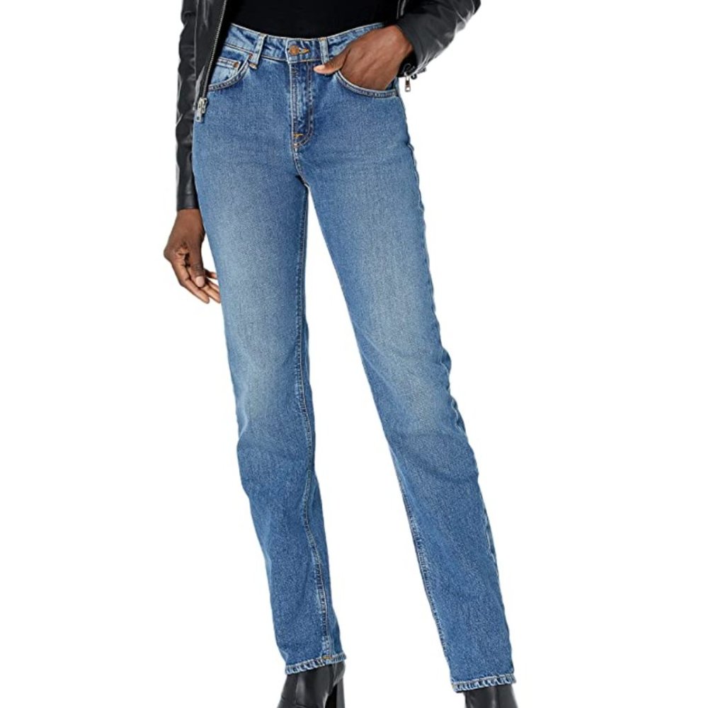 Nudie Jeans Women's Straight Leg Blue Denim Jeans